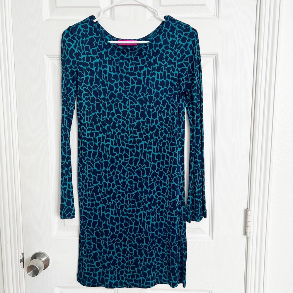 Narcisa Lang | Animal Printed Long Bell Sleeve Silk Dress